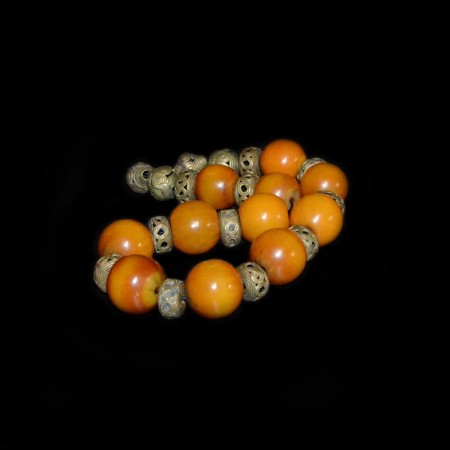 Strand of antique simulated Amber Beads