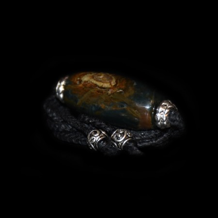 Large Morrisonite Jasper Silver Bead Macramé Choker Necklace