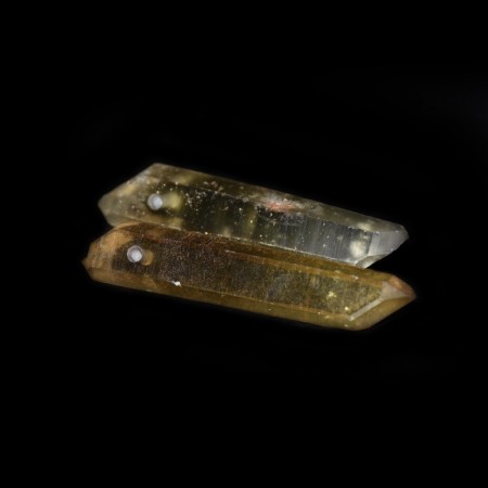 Pair of naturally grown double terminated Citrine Crystal Pendants
