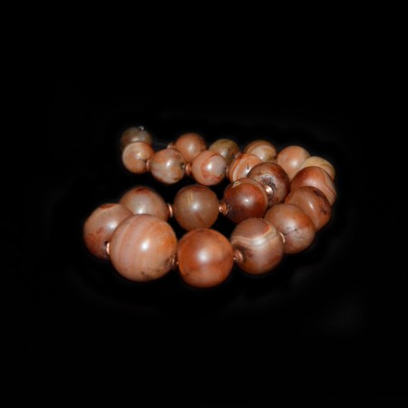 Graduated strand of antique Carnelian Beads from India