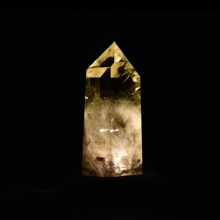 Citrine Crystal Point LED Lamp