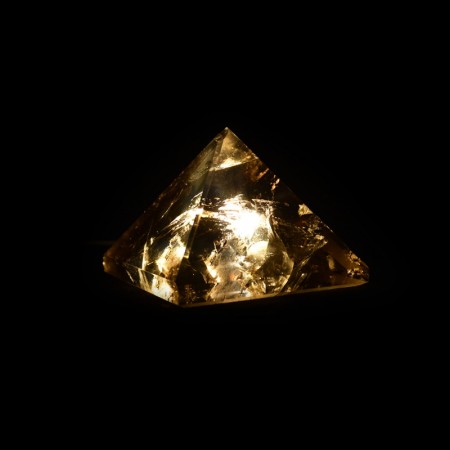 Large smoky Quartz / Rock Crystal Pyramid LED Lamp