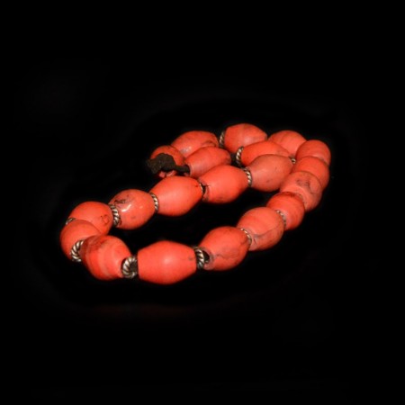 Antique Sherpa Coral Glass Beads
