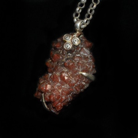 Red Rock Crystal Silver Pendant