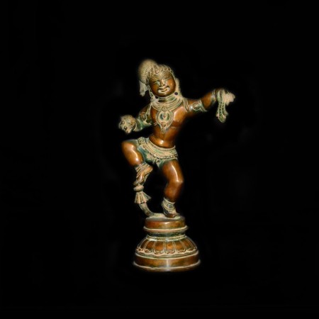 Heavy large Dancing Krishna Bronze Statue