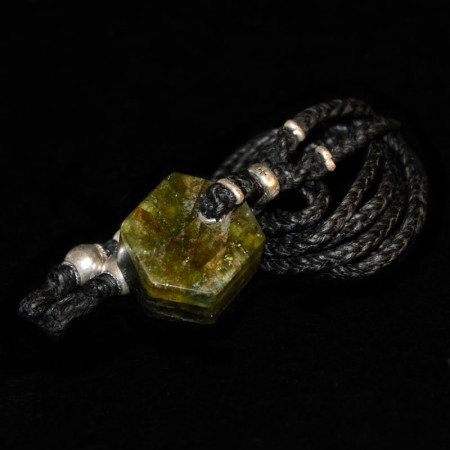 Green Tourmaline Quartz Amulet Necklace