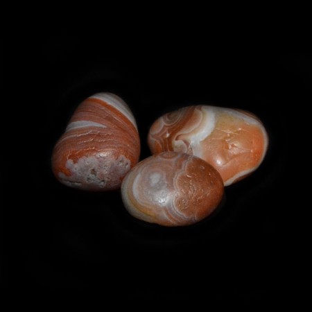 Three red River Agate Pebbles