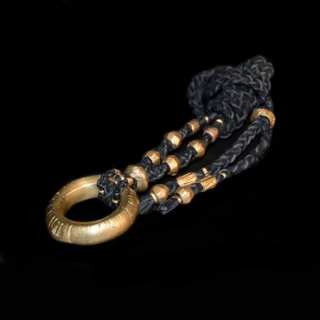 Antique fulani brass ring amulet