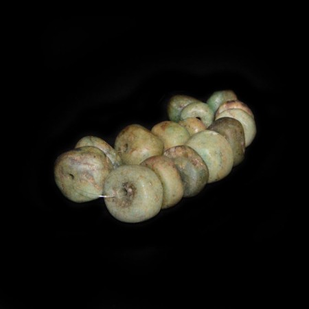 Ancient neolithic green Amazonite Beads