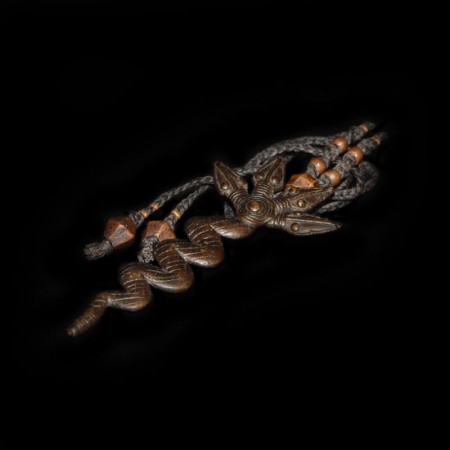 Antique Gan Bronze Snake Amulet Necklace