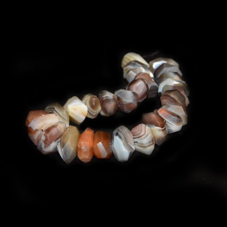 Facetted Botswana Agate Beads