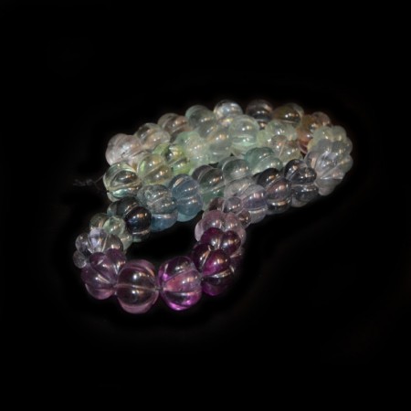 Rare Himalayan Fluorite Rainbow Melon Beads