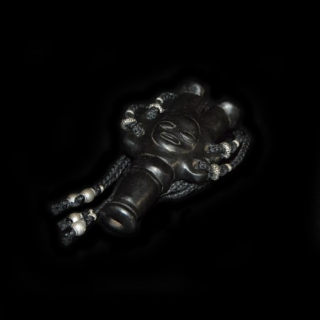 Taino Basalt Stone Inhaler Amulet Necklace