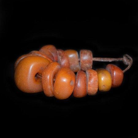 Dark Butterscotch Amber Beads from Morocco