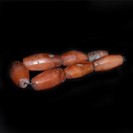 Antique Facetted Carnelian Beads