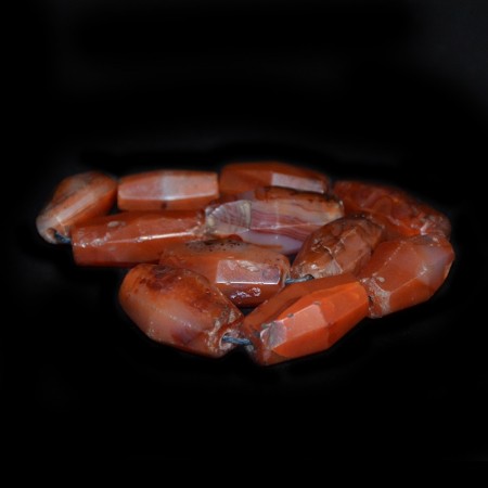 Antique facetted Carnelian Beads