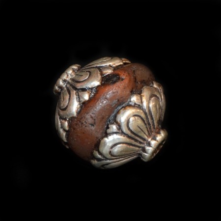 Ancient silver capped Carnelian Bead