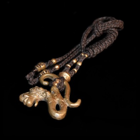 Dayak bronze snake amulet