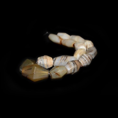 Antique facetted Idar Oberstein Agate Beads