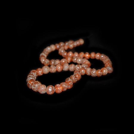 Strand of antique etched Carnelian Beads