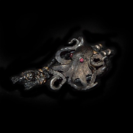 Bronze Octopus Amulet Necklace