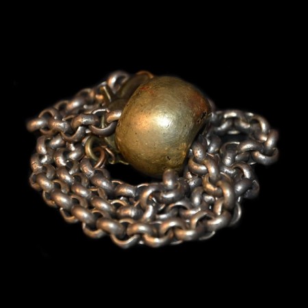 Antique brass bead necklace