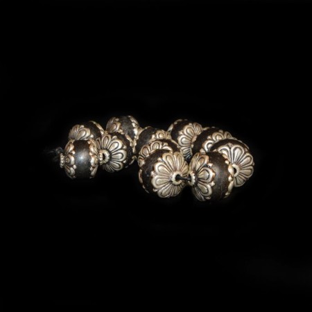 Antique Glass Silver Beads