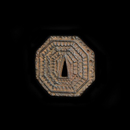 Antique octagonal iron Tsuba