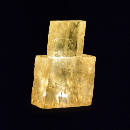 Two Calcite Crystal LED Light