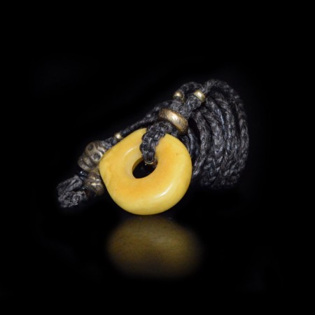 Antique amber ring talisman
