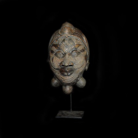 Bronze Mask with Stand, Ife Benin