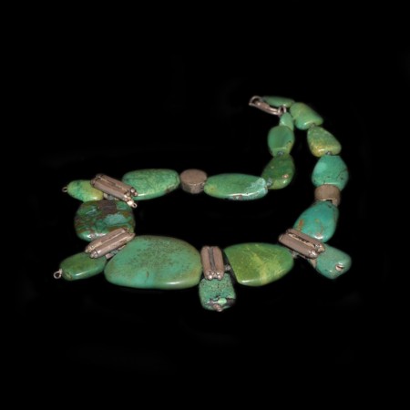 Antique Ethnic Turquoise Silver Necklace