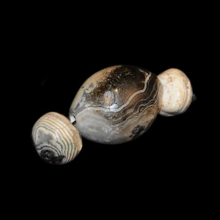 Ancient calcified agate beads