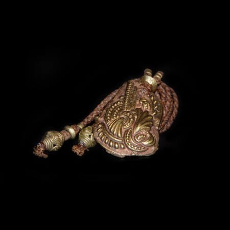 Antique Hindu Brass Amulet Necklace