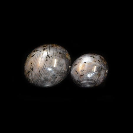 Pair of large silver Sapphire Cabochons
