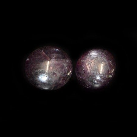 Two large dark wine red Ruby Cabochons