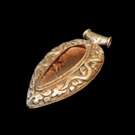 Traditional tibetan jasper silver pendant