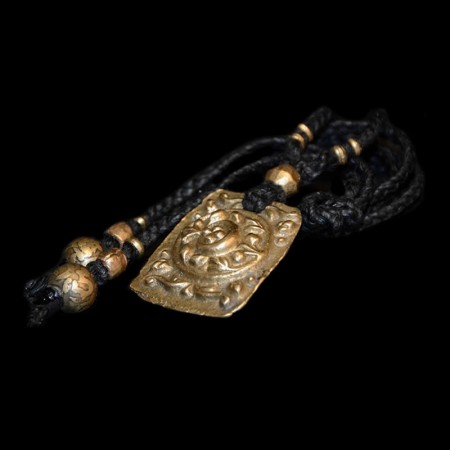 Antique indian brass pendant amulet