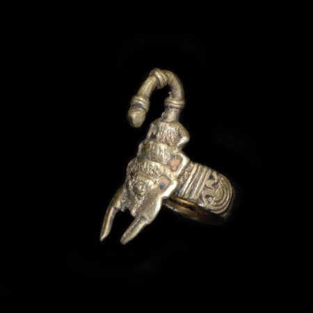 Antique Akan Tribe Brass Scorpion Ring