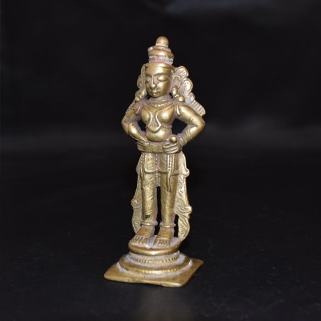 Seltene antike Vitthal Messing Statue aus Indien