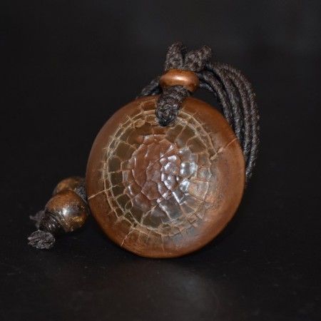 Drachenstein / Schildkrötenstein Amulett Makramee Talisman Halskette
