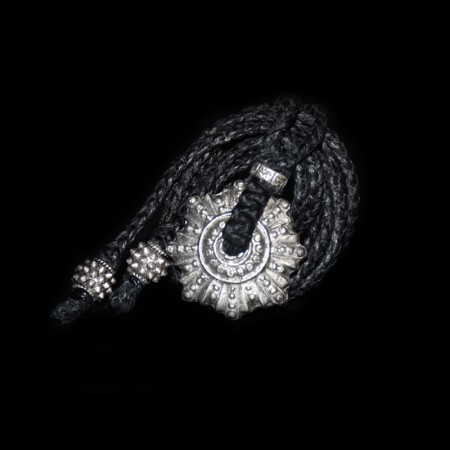 Sterling Silber Mandala Amulett Macramé Halskette