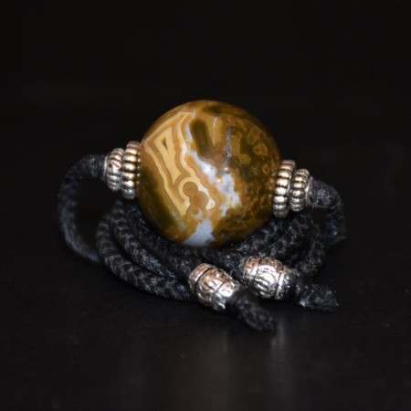 Ocean Jaspis Sphere Silber Makramee Choker Halskette