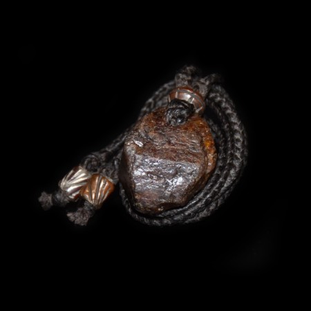 Terminierte Zirkon Kristall Bronze Makramee Halskette