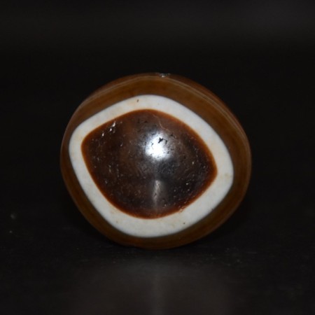 Seltene antike tibetischen Goat Eye / Augen-Achat Amulett Perle