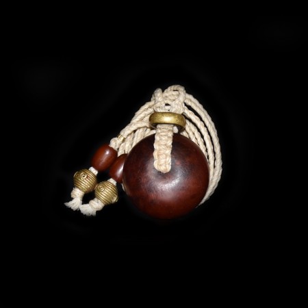 Antike simulierte Bernsteinperle Messing Macramé Halskette
