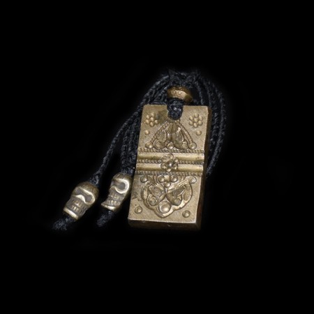 Antikes Bronze Amulett Macramé Halskette