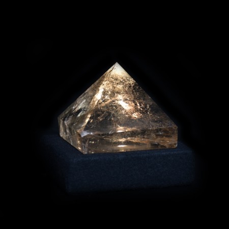 Rauchquartz Bergkristall Pyramide LED Lampe