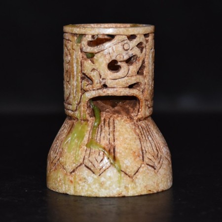Alter Hongshan Kerzenhalter aus Stein