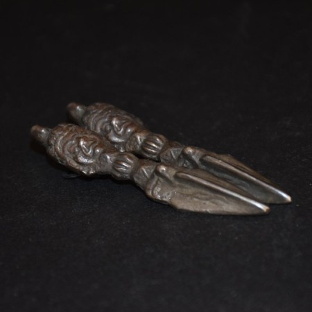 Antike tibetische Eisen Zwilings Phurba Amulette